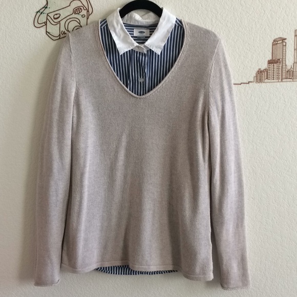 Old Navy Stripe Button Up Collar Long Sleeve Shirt - Picture 8 of 8